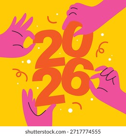 Creative New Year 2026 typography vector design