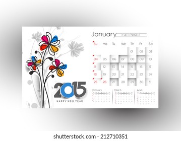 Creative New Year Calendar 2015 Background.