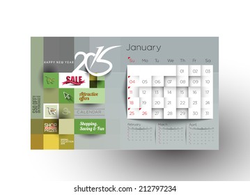 Creative New Year Calendar 2015 Background.