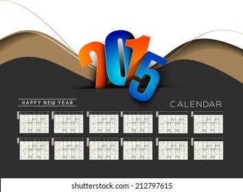 Creative New Year Calendar 2015 Background.