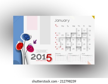 Creative New Year Calendar 2015 Background.