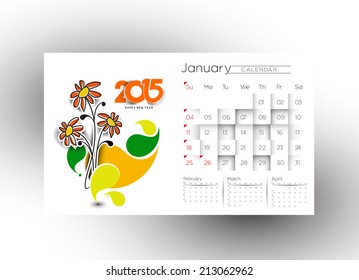 Creative New Year Calendar 2015 Background.