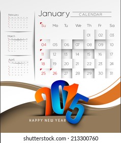 Creative New Year Calendar 2015 Background.