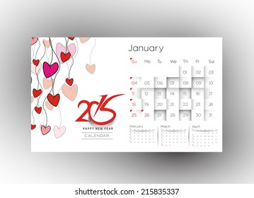 Creative New Year Calendar 2015 Background. 