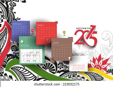 Creative New Year Calendar 2015 Background.