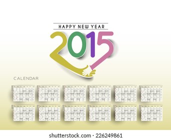 Creative New Year Calendar 2015 Background. 
