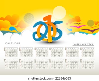 Creative New Year Calendar 2015 Background. 