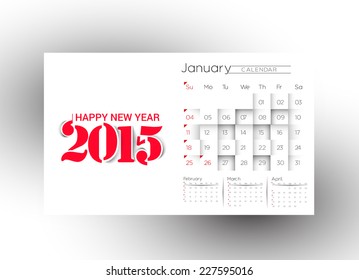 Creative New Year Calendar 2015 Background. 