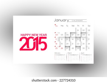 Creative New Year Calendar 2015 Background. 