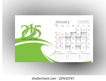 Creative New Year Calendar 2015 Background. 