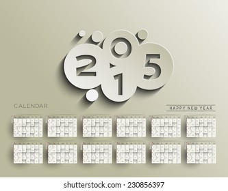 Creative New Year Calendar 2015 Background. 