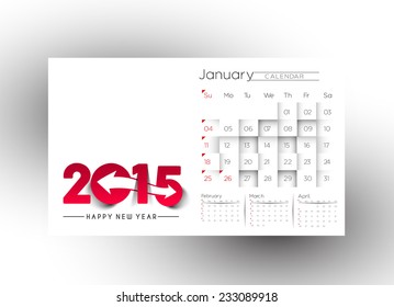 Creative New Year Calendar 2015 Background. 