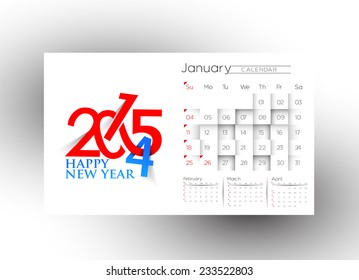 Creative New Year Calendar 2015 Background. 