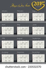 Creative New Year Calendar 2015 Background. 