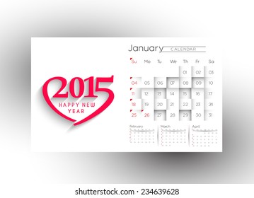 Creative New Year Calendar 2015 Background. 