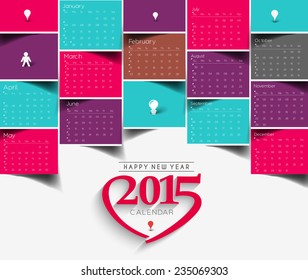 Creative New Year Calendar 2015 Background. 