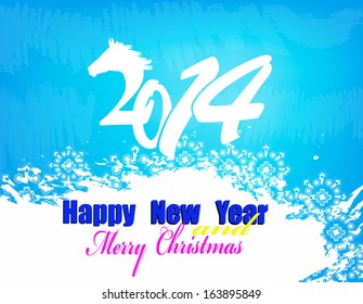 Creative New Year card Christmas.   New Year Horse.   Vector illustration