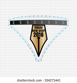 creative new year concept with pen nib vector 