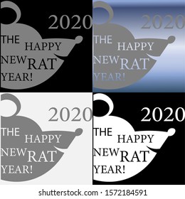 creative new year logo with a rat using negative space creative