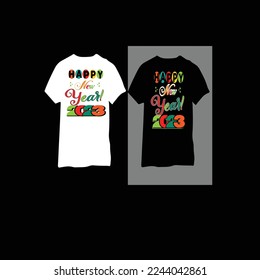 Archivos vectoriales de diseño de camisetas de año nuevo creativo