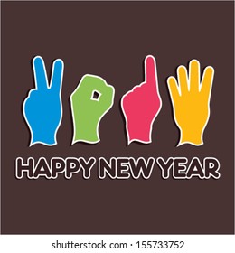 Creative new year,2014 concept with finger stock vector 