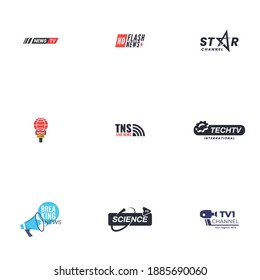 Kollektion von Creative News-Logo-Vorlagen