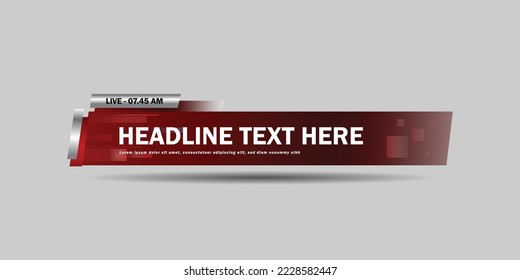 Creative news lower third and banner template design