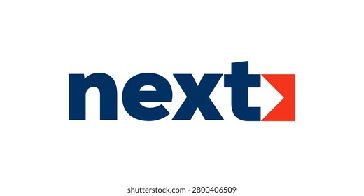 creative next word mark, next logo design, typography next graphic vector icon	