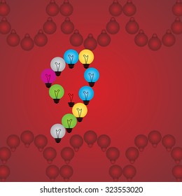 creative nine numeric number created with bulb
