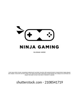 Creative ninja gaming logo design, Joystick and ninja vector