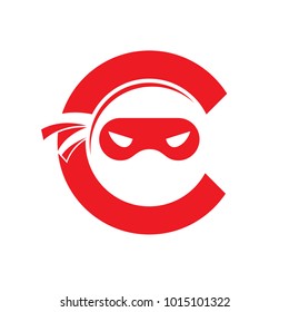Creative Ninja icon with letter C , Agency logo