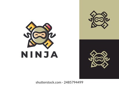 creative ninja mascot logo vector