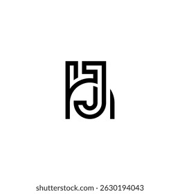 Creative NJ JN Letter Logo Design with Modern Minimal Style.