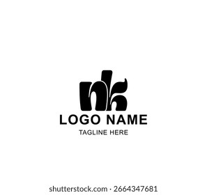 Diseño creativo del logotipo de NK, Plantilla de Vector del diseño del logotipo de la letra NK