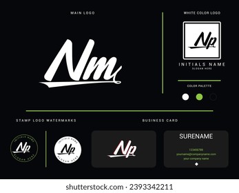 Creative NM Logo Icon, Modern Nm mn Luxury Letter Logo Template For Business or Finance 