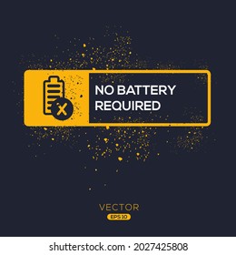 Creative (No battery required) Icon ,Vector sign.