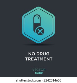 Creative (No drug treatment) Icon, Vector sign.