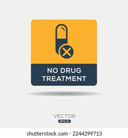 Creative (No drug treatment) Icon, Vector sign.