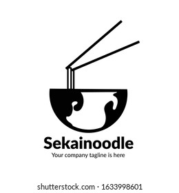 Creative noodle bowl logo, restaurant logo