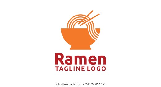 diseño de logotipo de fideos creativos, diseño de logotipo de fideos y tazones, plantilla de diseño de logotipos, símbolo, icono, vector, idea creativa.