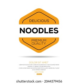 Creative (Noodles) logo, Noodles sticker, vector illustration.