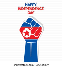creative North Korea flag isolated on hand vector