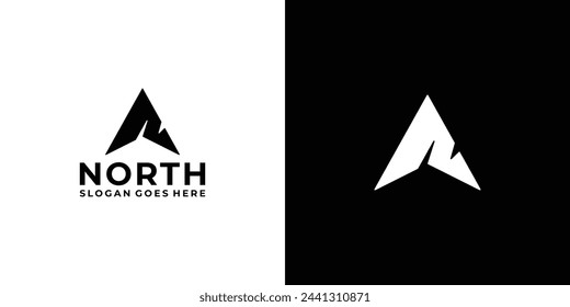 Creative North Logo. Abstract Letter Initial N and Arrow North with Minimalist Style. The North Logo Icon Symbol Vector Design Inspiration.