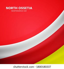 Creative North Ossetia flag on fabric texture. Vintage style independence day background