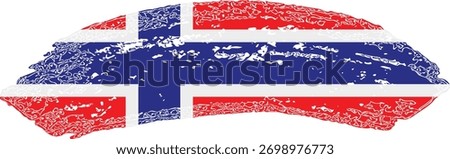 Creative Norway map design with national flag colors in modern vector style