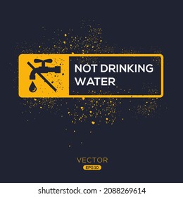 Creative (Not drinking water) Icon ,Vector sign.
