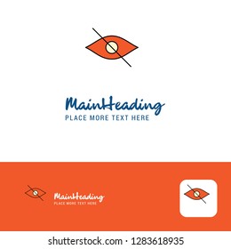 Creative Not seen  Logo Design. Flat color Logo place for Tagline. Vector Illustration