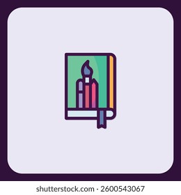 Creative Notebook Icon: Art Supplies and Inspiration