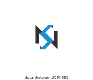 creative NS letter logo design vector template