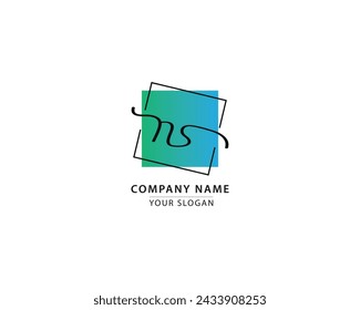 vector de plantilla de logotipo de firma NS creativo